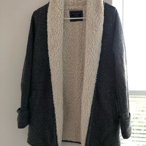 Abercrombie &fitch sherpa-lined cardigan